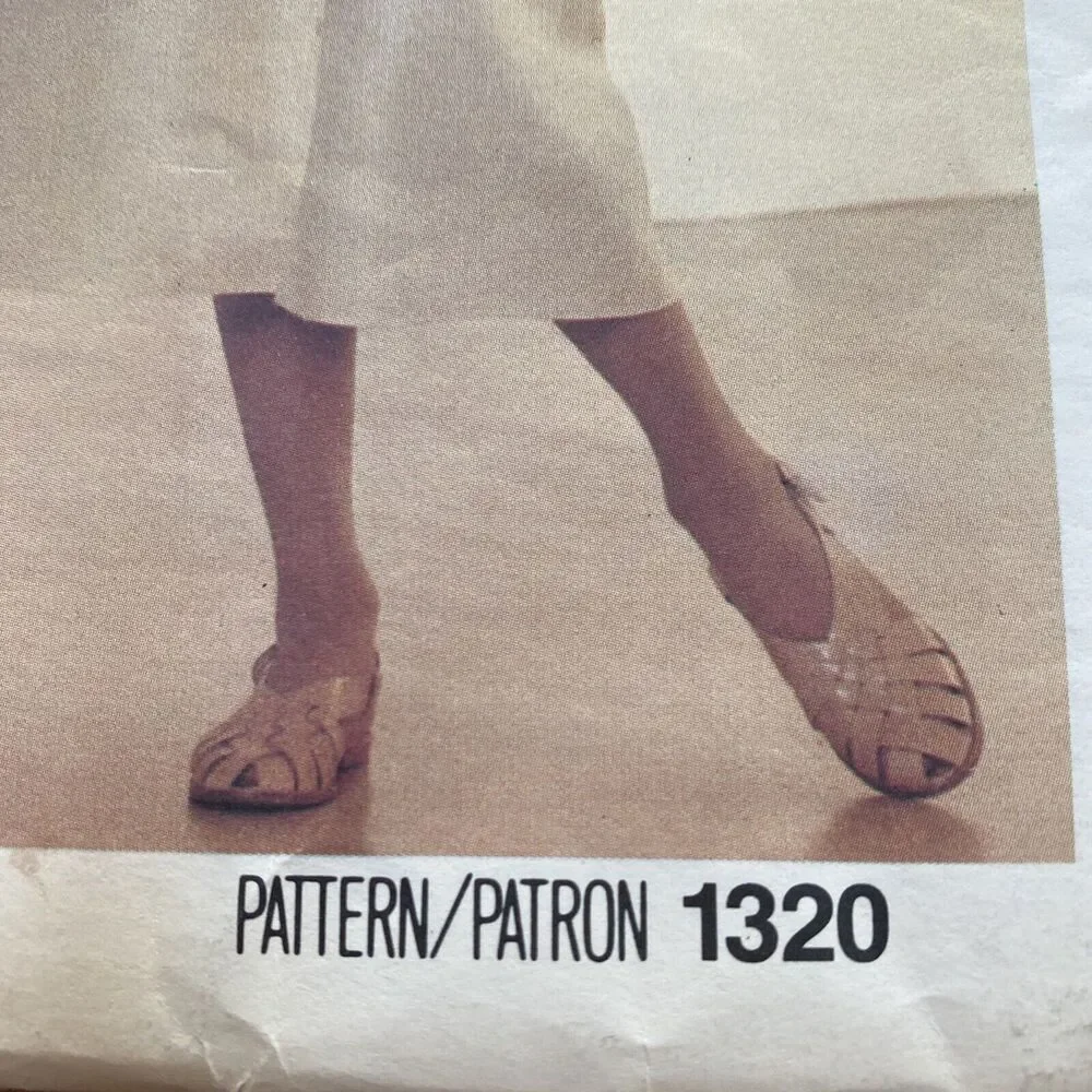 Vtg Vogue Sewing Pattern 1320 American Designer Shirtdress Calvin Klein Size 10